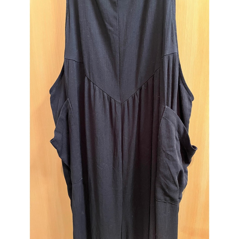 Torrid Jumpsuit Womens 3 Black Harem Wide Leg Adjustable Straps Pockets Relaxed - Picture 8 of 8